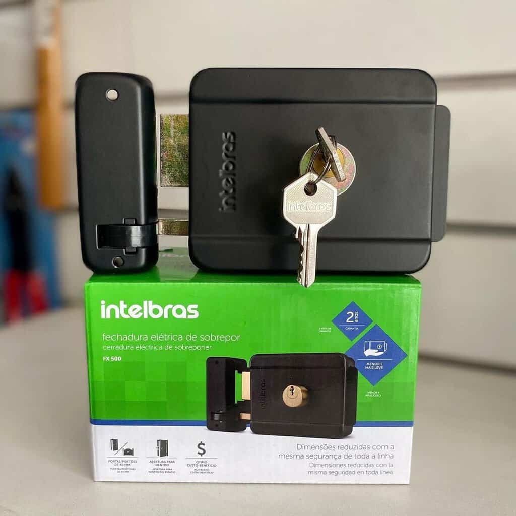 Fechadura Elétrica de Sobrepor Fx 500 Preto Intelbras